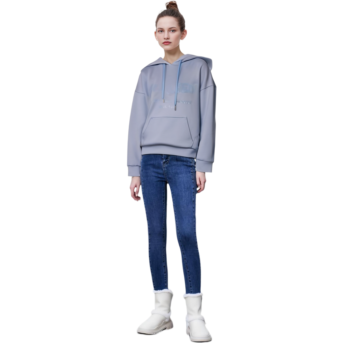 (Women) Alexander McQueen SS23 Blue Logo Print Drawstring Hoodie 674882-QZAHR-0429 圖 4