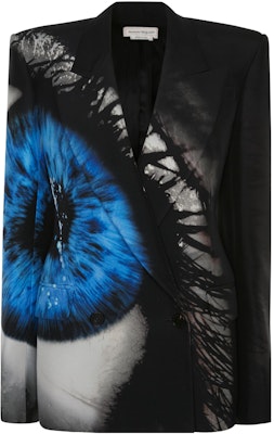 (W) Alexander McQueen SS23 Blazer Wanita Hitam Cetakan Grafiti Stylish 747893-QZAIJ-4155 Order (W) Alexander McQueen SS23 Blazer Wanita Hitam Cetakan Grafiti Stylish 747893-QZAIJ-4155