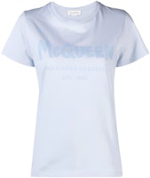 (Women) Alexander McQueen SS23 Letter Print Women’s Light Blue Crewneck T-Shirt. 608614-QZAD3-0429 (Women) Alexander McQueen SS23 Letter Print Women’s Light Blue Crewneck T-Shirt. 608614-QZAD3-0429