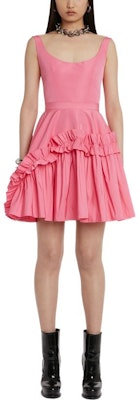 (Women) Alexander McQueen SS23 Ruffled Pink Sleeveless Mini Dress for Women. 733692-QEACM-5003 Lookbook (Women) Alexander McQueen SS23 Ruffled Pink Sleeveless Mini Dress for Women. 733692-QEACM-5003