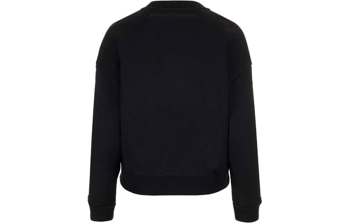 Lookbook (Women) Alexander McQueen SS24  Black Long-Sleeve Sweatshirt with Knot Detail 777196QLAC8-1000