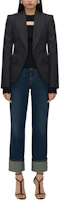 Shop (W) Alexander McQueen SS24 灰色條紋單排釦西裝外套 798500-QJAEI-1124