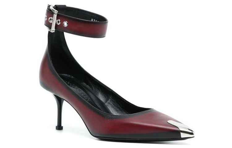 Order (W) Alexander McQueen Stiletto 'Punk Buckle Merah Marun' 709995WHU326088