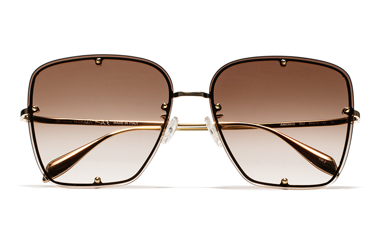 Purchase (Women) Alexander McQueen Studded Gradient Brown Square Punk Sunglasses Women AM0364S-002-63