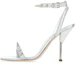 Buy (Women) Alexander McQueen Studded Metallic Leather Sandals 'Silver' 703983W4T748258