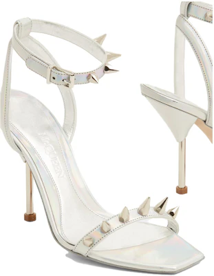 (Women) Alexander McQueen Studded Metallic Leather Sandals 'Silver' 703983W4T748258 Order (Women) Alexander McQueen Studded Metallic Leather Sandals 'Silver' 703983W4T748258