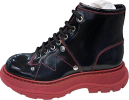 (Women) Alexander McQueen Studded Polished Leather Ankle Boots 'Black' 595469WHQSG1169 (Women) Alexander McQueen Studded Polished Leather Ankle Boots 'Black' 595469WHQSG1169