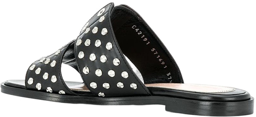 (W) 알렉산더 맥퀸 스터드 슬라이드 샌들 (블랙) 571691WHMUJ1081 Shop (W) 알렉산더 맥퀸 스터드 슬라이드 샌들 (블랙) 571691WHMUJ1081
