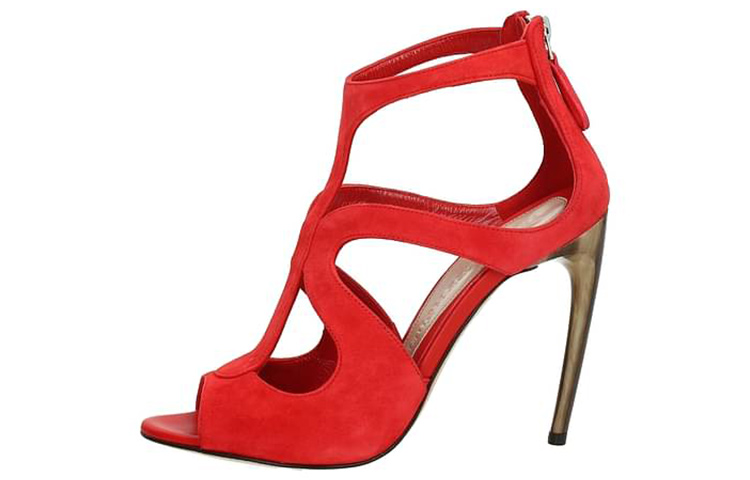 (Women) Alexander McQueen Suede High-Heel Sandal 'Red' 520061WHAA06409