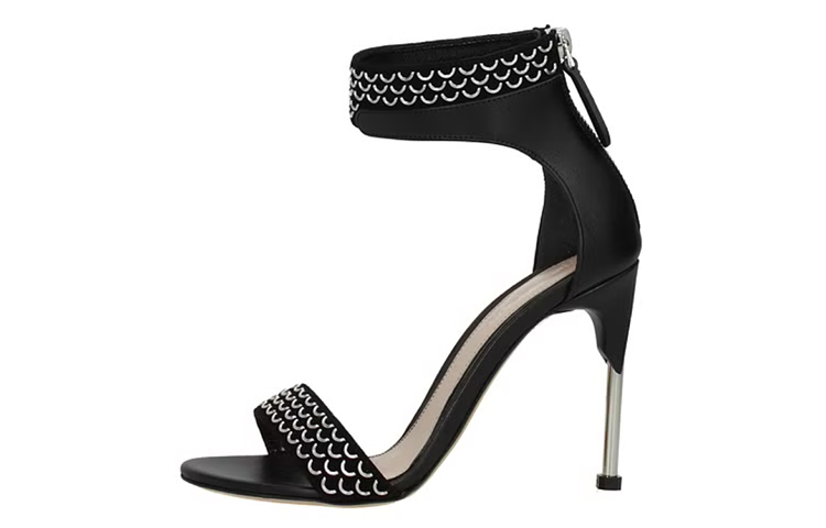 Buy (W) 알렉산더 맥퀸 블랙 스웨이드 샌들 559907WHS4W1081