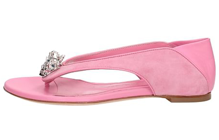 (Women) Alexander McQueen Suede Slip-On Fashion Sandals 'Pink' 462274WHI6C6841