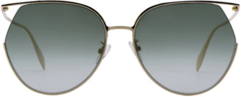 Lookbook (W) Gafas de Sol Alexander McQueen Lente Verde Montura Dorada AM0255S-003 61