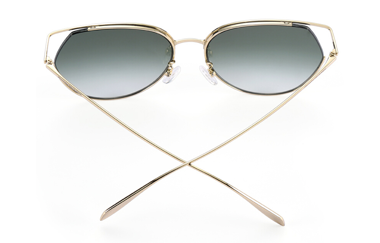 Purchase (W) Kacamata Alexander McQueen Lensa Hijau Bingkai Emas AM0255S-003 61