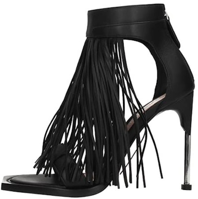(W) アレキサンダー・マックイーン タッセルハイヒールサンダル (黒) 543658WHS4I1081 Buy (W) アレキサンダー・マックイーン タッセルハイヒールサンダル (黒) 543658WHS4I1081