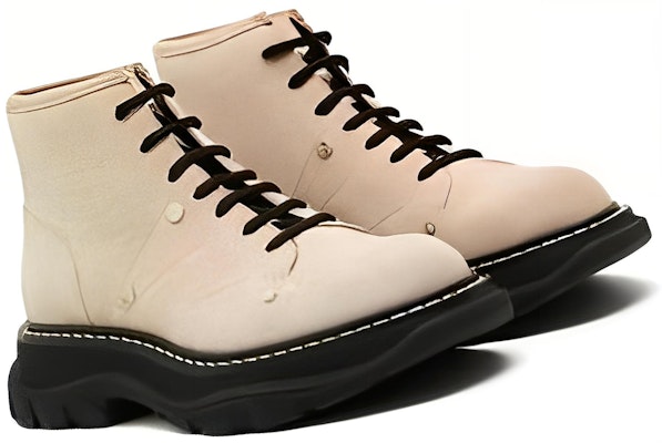 (Women) Alexander McQueen Tread Boots 'Beige Black' 595469WHZ281887 Lookbook (Women) Alexander McQueen Tread Boots 'Beige Black' 595469WHZ281887