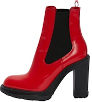(Women) Alexander McQueen Tread Heeled Chelsea Boot 'Poppy Red Black' 678530WHZ846496 (Women) Alexander McQueen Tread Heeled Chelsea Boot 'Poppy Red Black' 678530WHZ846496