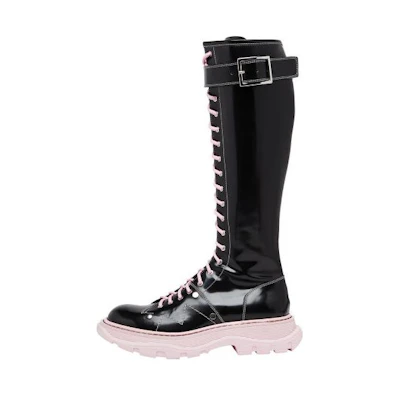 (W) Alexander McQueen Tread High Top 'Black Pink'