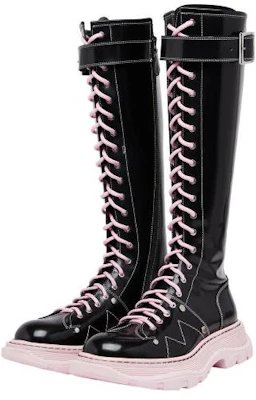(W) Alexander McQueen Tread High Top 'Hitam Pink' 595466WHZ811488 Lookbook (W) Alexander McQueen Tread High Top 'Hitam Pink' 595466WHZ811488