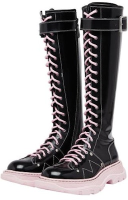 (Women) Alexander McQueen Tread High Top 'Black Pink' 595466WHZ811488 Lookbook (Women) Alexander McQueen Tread High Top 'Black Pink' 595466WHZ811488