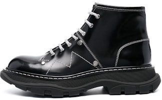 (Women) Alexander McQueen Tread Lace-up Boots 'Black White' 718366WIC6D1081 (Women) Alexander McQueen Tread Lace-up Boots 'Black White' 718366WIC6D1081