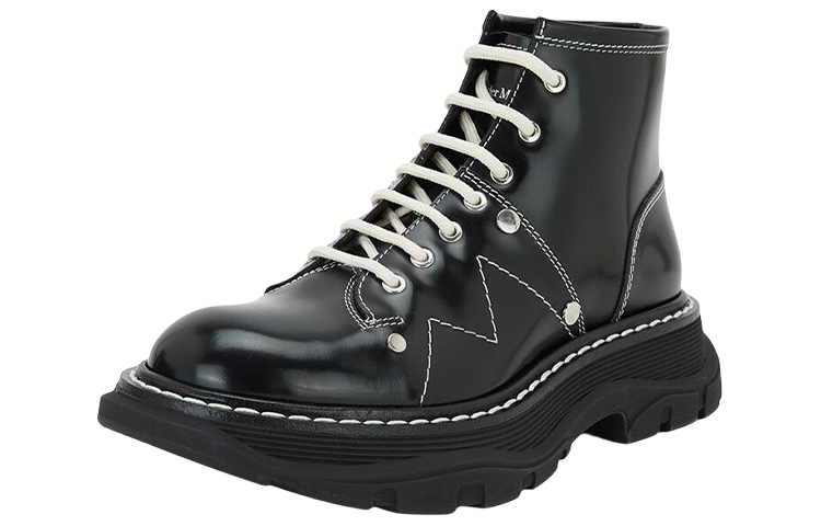 Order (W) Alexander McQueen Tread Lace-Up Boots 'Hitam' 604253WHZ811090