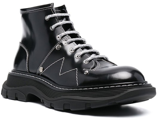 (Women) Alexander McQueen Tread Lace-up Boots 'Black White' 718366WIC6D1081 Lookbook (Women) Alexander McQueen Tread Lace-up Boots 'Black White' 718366WIC6D1081
