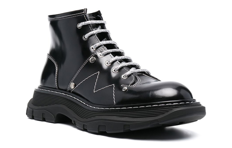 Lookbook (W) Alexander McQueen Tread Veterlaarzen ''Zwart Wit'' 718366WIC6D1081