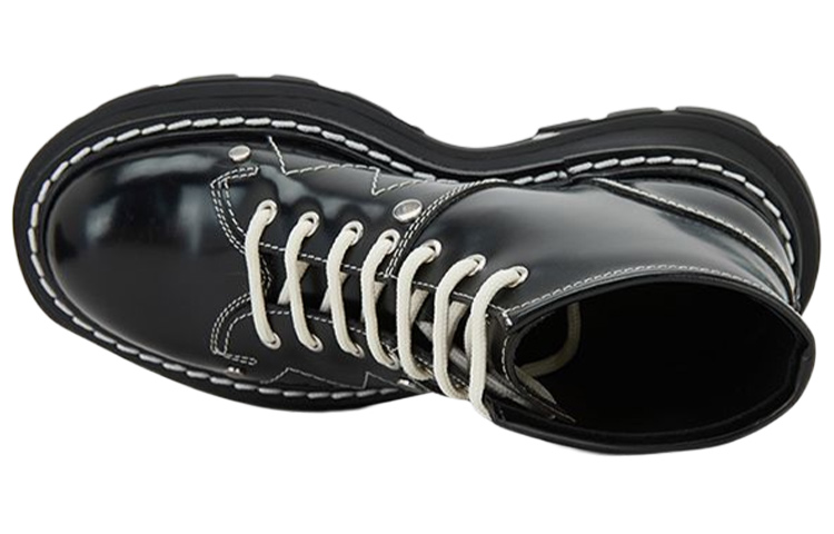 Lookbook (W) Alexander McQueen Tread Lace-Up Boots 'Hitam' 604253WHZ811090