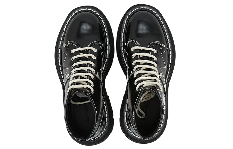 Shop (W) Alexander McQueen Tread Lace-Up Boots 'Hitam' 604253WHZ811090