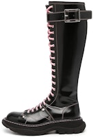 (Women) Alexander McQueen Tread Lace Up Boot 'Black Pastel Pink' 595466-WHZ88-1336 (Women) Alexander McQueen Tread Lace Up Boot 'Black Pastel Pink' 595466-WHZ88-1336