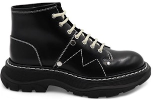 亞歷山大·麥昆 Tread 亮澤小牛皮厚底高筒綁帶短靴 女款 黑色 Order 亞歷山大·麥昆 Tread 亮澤小牛皮厚底高筒綁帶短靴 女款 黑色