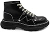 Order (W) Alexander McQueen Tread Lace Up Boot 'Hitam Perak' 595469WHQSG1090