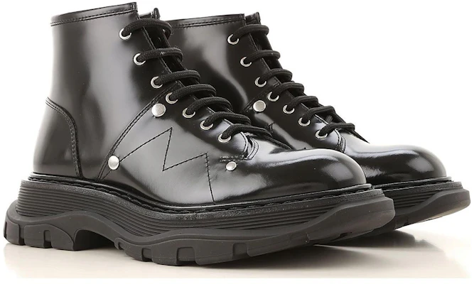 (W) Bottes Alexander McQueen Tread Lace Up ''Noir'' 595469WHQSG1081 Lookbook (W) Bottes Alexander McQueen Tread Lace Up ''Noir'' 595469WHQSG1081