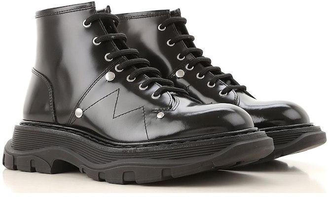 (Women) Alexander McQueen Tread Lace Up Boot 'Black' 595469WHQSG1081 Lookbook (Women) Alexander McQueen Tread Lace Up Boot 'Black' 595469WHQSG1081