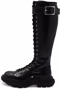 Lookbook (W) Bota Alexander McQueen Tread Lace Up 'Negro Plata' 595466-WHZ81-1081