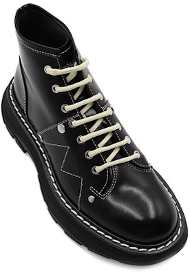 (Women) Alexander McQueen Tread Lace Up Boot 'Black Silver' 595469WHQSG1090 Lookbook (Women) Alexander McQueen Tread Lace Up Boot 'Black Silver' 595469WHQSG1090