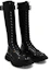 Shop (W) Alexander McQueen Sepatu Boots Tread Lace Up 'Hitam Perak' 595466-WHZ81-1081