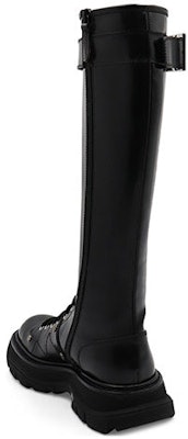 (Women) Alexander McQueen Tread Lace Up Boot 'Black Silver' 595466-WHZ81-1081 Shop (Women) Alexander McQueen Tread Lace Up Boot 'Black Silver' 595466-WHZ81-1081