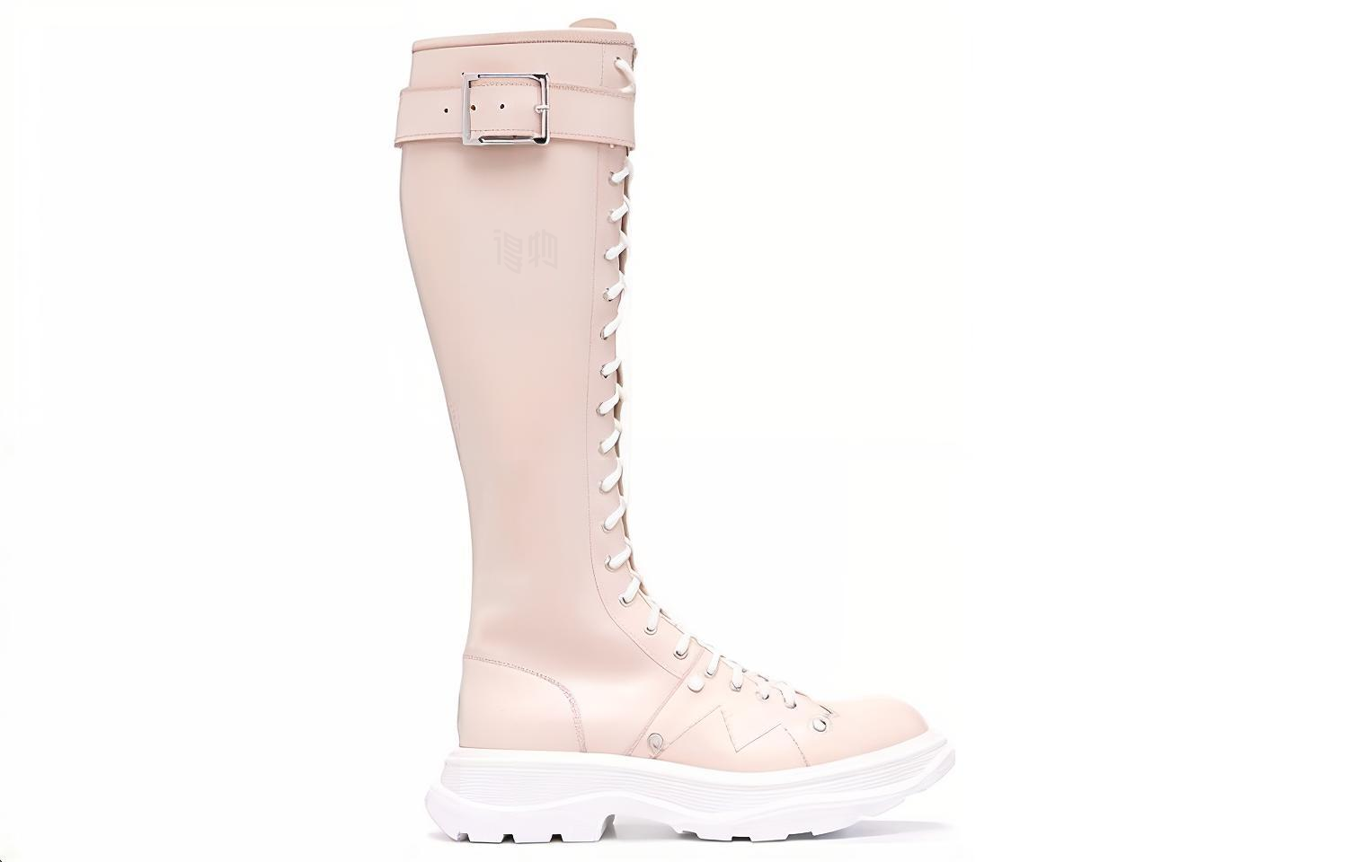 Order (W) Alexander McQueen Tread Lace Up Boot 'Pink' Sepatu Bot Pijakan Tali 'Merah Muda' 595466-WHZ81-6834