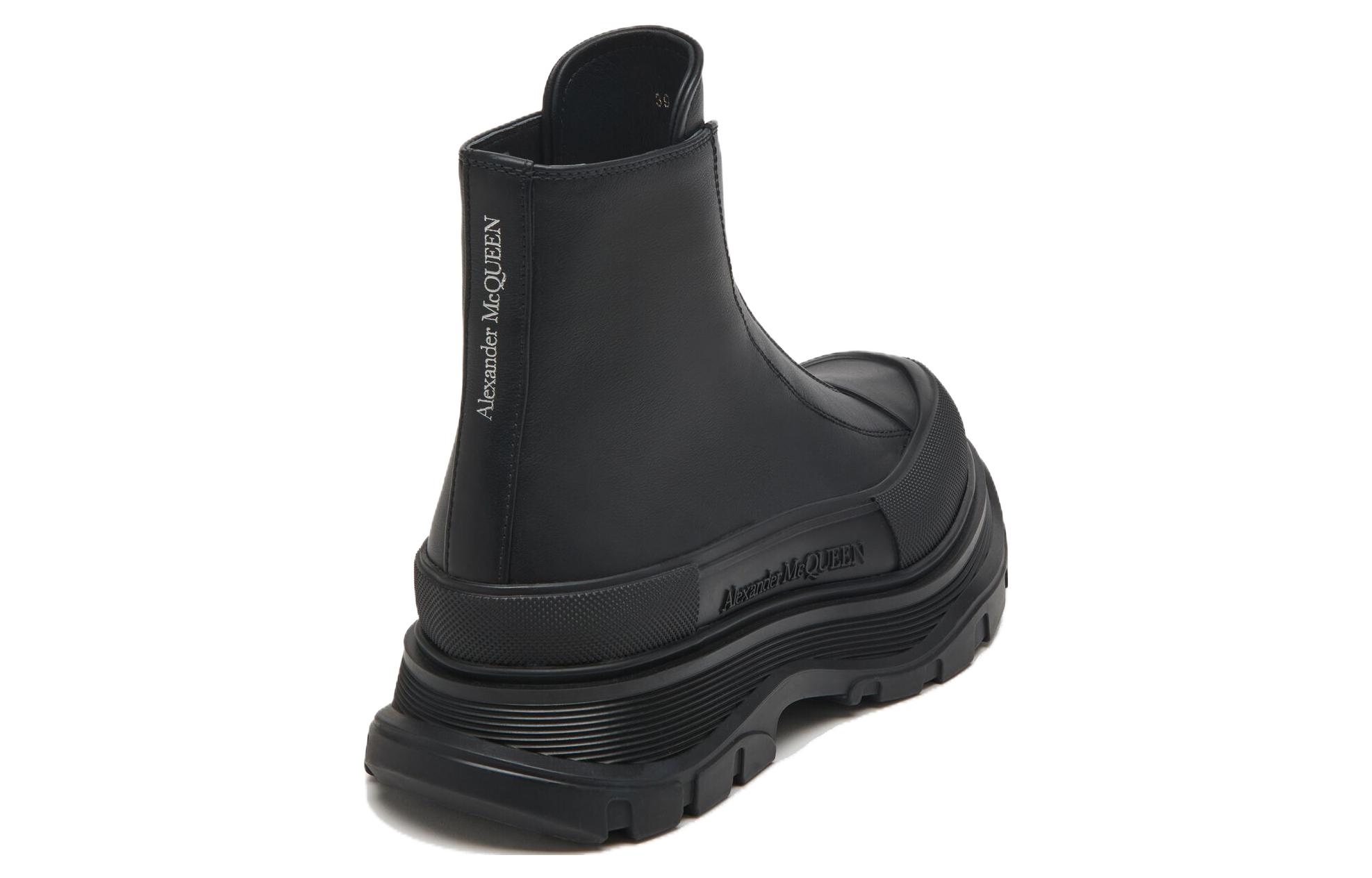 (W) Alexander McQueen Tread Slick 'Black Leather Low-Top' 圖 3