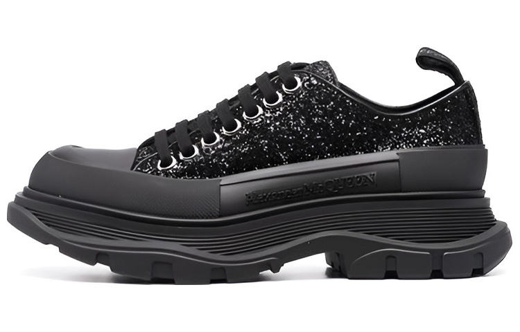 Buy (W) アレキサンダー・マックイーン トレッド スリック 黒スパンコール 666805W4JF41000