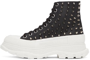 (Women) Alexander McQueen Tread Slick 'Black Studded Lace-Up' 708092WHZ631320 (Women) Alexander McQueen Tread Slick 'Black Studded Lace-Up' 708092WHZ631320