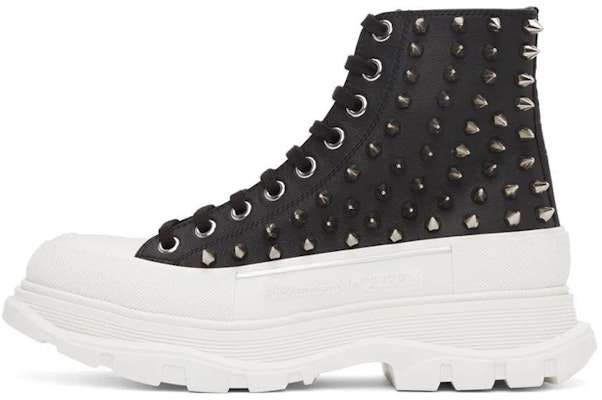 (W) Alexander McQueen Tread Slick 'Negro con Tachuelas y Cordones' 708092WHZ631320 Buy (W) Alexander McQueen Tread Slick 'Negro con Tachuelas y Cordones' 708092WHZ631320