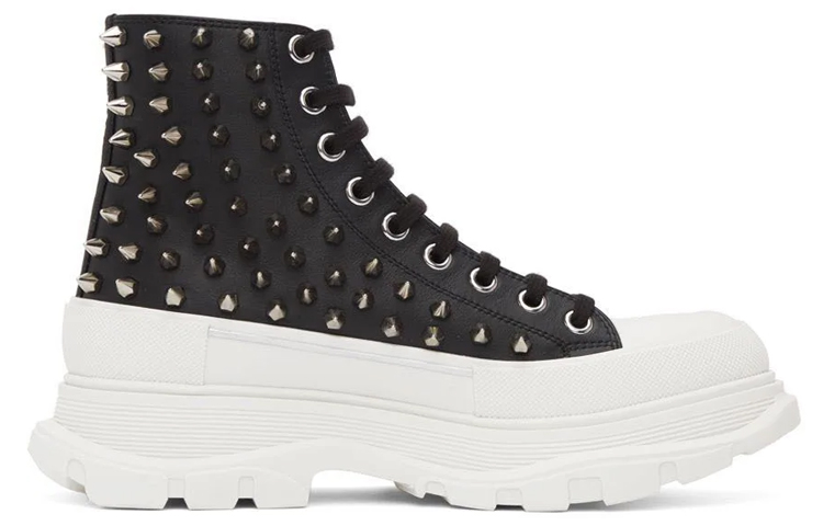 Order (W) Alexander McQueen Tread Slick 'Negro con Tachuelas y Cordones' 708092WHZ631320