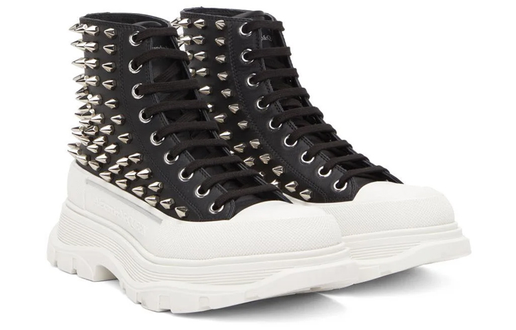 Lookbook (W) Alexander McQueen Tread Slick 'Negro con Tachuelas y Cordones' 708092WHZ631320