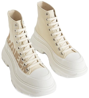 (W) Alexander McQueen Tread Slick 'Cetakan Grafiti Krem' 708752W4RQ22257 Shop (W) Alexander McQueen Tread Slick 'Cetakan Grafiti Krem' 708752W4RQ22257