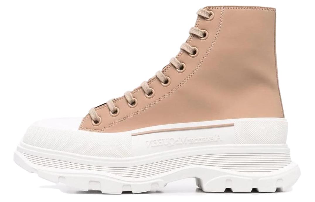 Buy 亞歷山大·麥昆 加厚底 Tread Slick 休閒綁帶馬丁靴 女款 卡其色