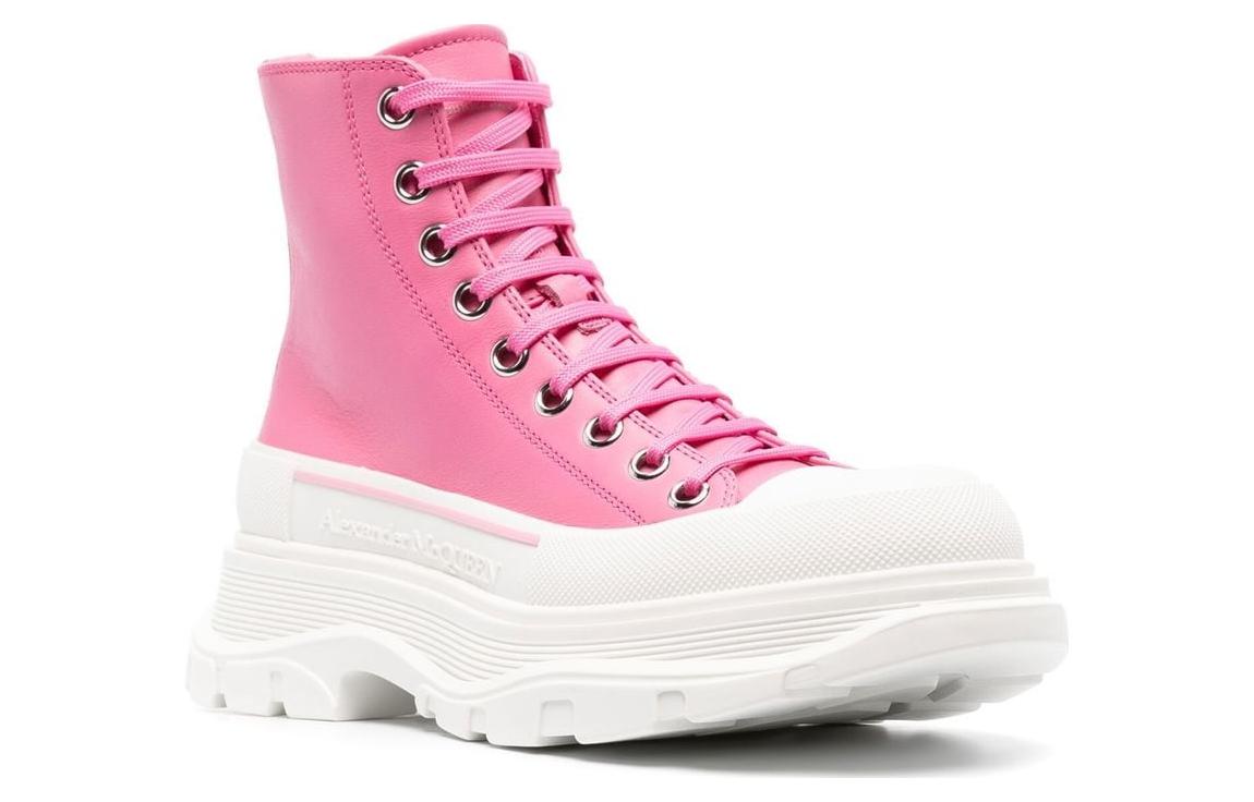 Lookbook (W) 알렉산더 맥퀸 트레드 슬릭 핑크 부츠 702041WHZ625544