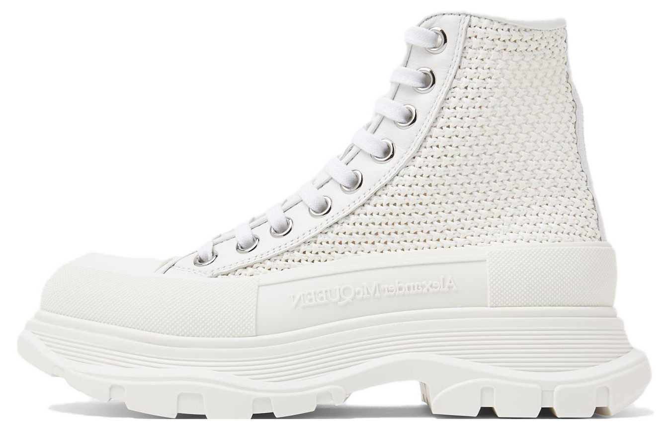 (Women) Alexander McQueen Tread Slick 'White Canvas High Top' 755632W4WA49348