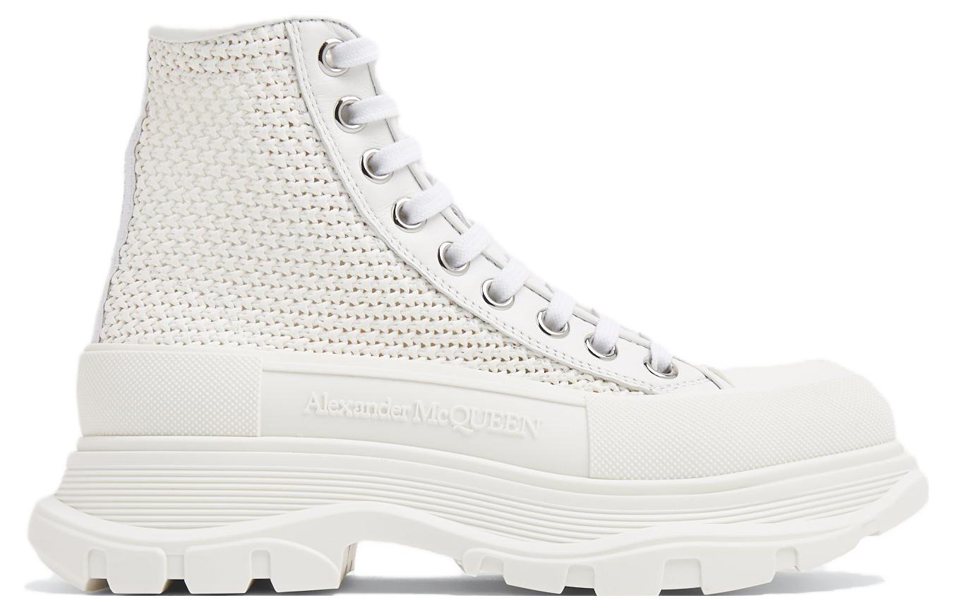 Order (W) Alexander McQueen Tread Slick 'Canvas Putih High Top' 755632W4WA49348